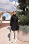 Black Waist-Tied Buttoned Tunic - 3