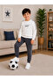 Boys' Tracksuit Set White Long Sleeve Sweatshirt Anthracite Jogger Bottoms Cotton Casual Sports 2-Piece Set - 2