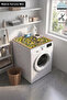 Clothes Dryer Top Organizer Mat Liquid-Proof Cover Lemon Garden Beige - 2