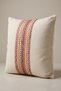 42X42 cm Ecru Multicolor Lace Striped Bohemian Cotton Square Decorative Throw Pillow Cover - 3