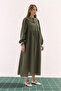 Muslin Dress Khaki - 5