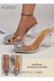 Women's Transparent Rhinestone High Heels Women's Slingback Pointed Toe High Heel Sandals Women's Th - 5