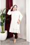 Bürümcük Fabric Skirt Gathered Tunic 0903-05 Ecru - 3