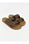 Lcw Steps Brown Double-Strapped Adjustable Women's Slippers