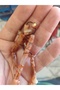 Milky Brown Marbled Cylinder Cut Skillfully Crafted Crimped Amber Prayer Beads - 3