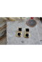 Dangle Brand Earrings with Black Stones - 3