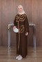 Women's Embroidered Linen Bat Sleeve Dress - 3