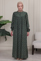 Floral Print Round Robe Mother Hijab Dress