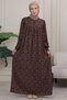 Floral Print Round Robe Mother Hijab Dress - 3
