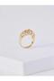 Mixed Stone Detailed Curved Form Ring