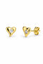 Minimal Zircon Stone Heart Model Earrings - 4