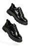 Zrk-703 Premium High Quality Black Patent Leather Elastic Casual Men's Classic Shoes - 3