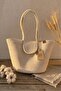 Straw Beach Bag Handmade Bohemian Summer Shoulder Bag for Women - 5