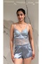 6 Piece Lace Satin Nightgown Dressing Gown Pajama Set Shorts Set 6-Piece Bridal Dowry Set Satin - 4
