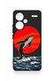 Redmi Note 13 Pro Plus Compatible Red Sun Whale Pattern Silicone Case - 2