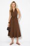 Halter Neck Dress-Brown