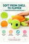 ORBYS Turtle Plush Toy, 19 × 19 × 6 cm Soft Green Sea Turtle Stuffed Animal with Orange Stitched Shell and Blue-Rimmed Eyes, Ocean-Themed Cuddly Toy for Kids, 0+ Months - 4