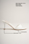 Kelly White Single Strap Pointed Toe 8 cm Heeled Women's Slippers & Mules - 3