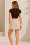 Women's 92% Cotton Crew Neck Short Sleeve 4-Pack Crop Top Undershirts - Stretchy & Soft Texture - 7