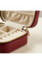 Jewelry Box Organizer Travel Case Necklace Ring Earring Organizer Leather Burgundy 12Cmx8Cm - 8