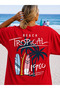 Women's Oversize T-Shirt Tropical Printed 100% Cotton T-Shirt Comfortable Fit