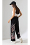 Black Night Blossom Embroidered Baggy Sweatpants - 3