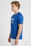 Men Sportswear Fit Short Sleeve Outdoor T-Shirt, Blue - 3