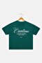Kids Boy Crew Neck Short Sleeve Brand Logo T-Shirt, Teal Green - 3