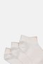 Kids Girl 3 Pairs Brand Logo Ankle Socks, White - 2