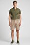 Men Solid Chino Shorts, Tan - 2
