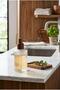 Striped Glass Liquid Soap Dispenser with Wooden Pump - Bathroom and Kitchen Countertop Dishwashing Liquid Dispenser - 7