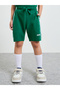 Boys Dark Green Oversized T-Shirt and Striped Shorts Set - 5