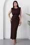 Bicycle collar waist buckled glitter dress grs4100 - 3