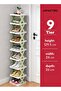9-Tier Vertical Shoe Rack, Space-Saving Foldable Shoe Organizer, Compact Shoe Storage Tower for Entryway, Closet & Bedroom, Lightweight & Stable Design (129.5 × 26 × 24 cm)