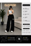 2-Piece Women's Ny Printed Sweatpants (Black-Grey) Oversize Baggy Loose Legs - 3