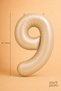 Caramel Foil Balloon Number 9, 86 Cm, Helium Compatible Caramel Color 9 Year Old Balloon, Large Size Number Balloon - 2