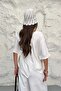 White Casual Blouse with Necklace Accessory - 6