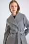 Wipes Collar Metal Buttoned Double Breasted Coat Gray 3168 - 6