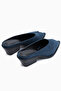 Rinesa Genuine Leather Blue Heeled Women's Slippers - 5