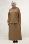 67061 Plus Size Skirt - Shirt Melange Set - Tan - 4