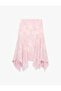 Slim Fit Asymmetrical Cut Floral Midi Tulle Skirt - 2