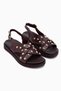 Lucina Burgundy Cross-Strapped Women's Sandals - 3