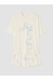 Lcw Dream Ecru Printed Women's Shorts Pajama Set - 5