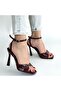 Hoste Burgundy Patent Leather Heeled Ankle Strap Shoes - 4