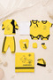 Baby Newborn Hospital Release 10 Piece Yellow Black Football Themed Blanket, Hat and Bodysuit Set