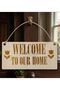 Laser-Engraved Wooden Welcome Sign – Gold Accent Hanging Door Plaque (10x20 cm) | Housewarming & Entryway Decoration - 4