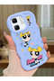 Infinix Hot 50I Compatible Case Camera Protective Blue Silicone Couple Phone Case Cartoon Pattern