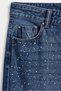 Taş detaylı geniş paça jean - 7