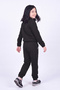 Girl's High Collar Zippered Waist Tie Elastic Leg Sweatpants Set - 4