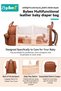 PU Baby Diaper Bag Backpack with Multifunction Diapers Changing Station, Baby Travel Backpack Bag with Toy Bar for Outdoor and Travel, Large Capacity Infant Gift, USB Port, 3 Toys - 2